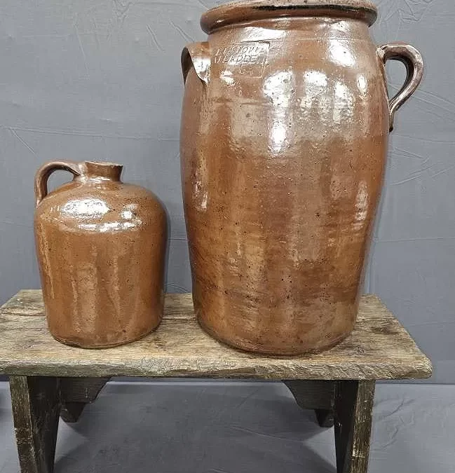 EL Stork Aberdeen Georgia Mark Churn & Jug Lot