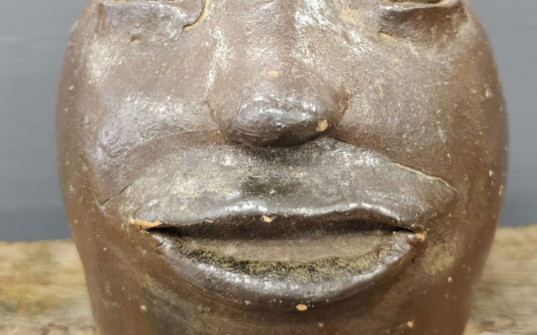 Early Period Brown Pottery Atlanta, GA Face Jug