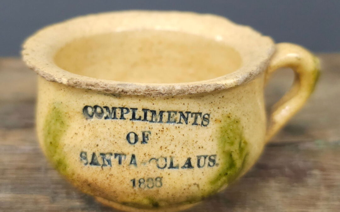 Rare Stevens Pottery 1888 Trade Cup With Frog
