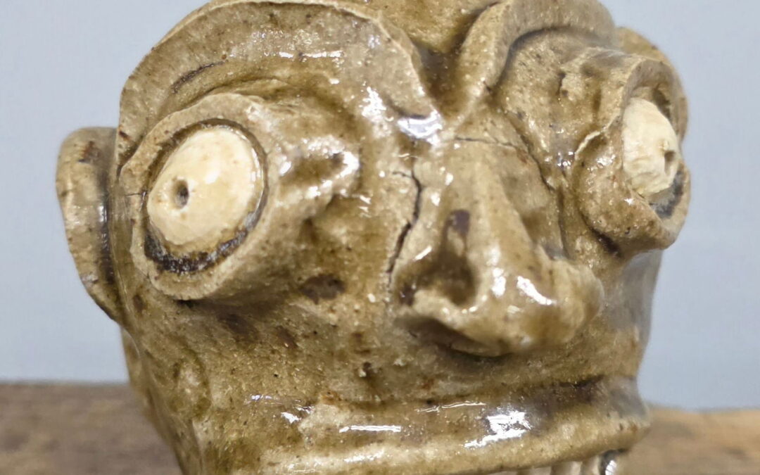 1850s Edgefield South Carolina Face Jug Marked Y
